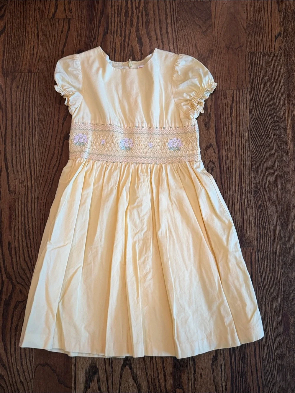 Gymboree Pale Yellow Smocked Floral Short-Sleeve Dress